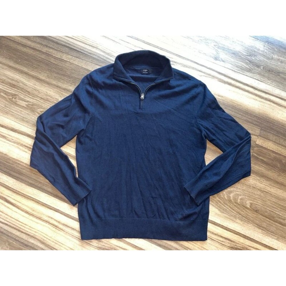 J. Crew Factory Navy Pullover Quarter Zip Sweater Size L
